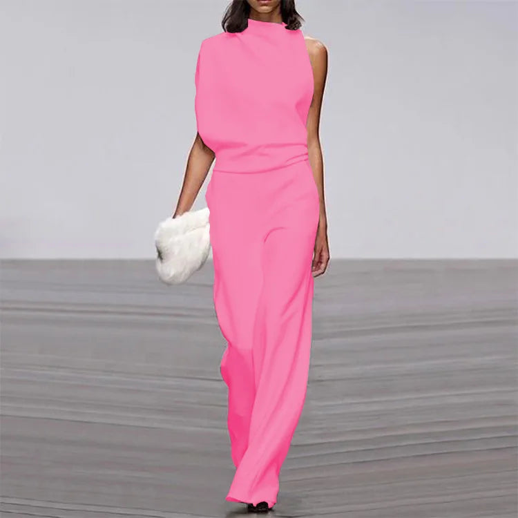 Valentina Draped One-Shoulder Jumpsuit