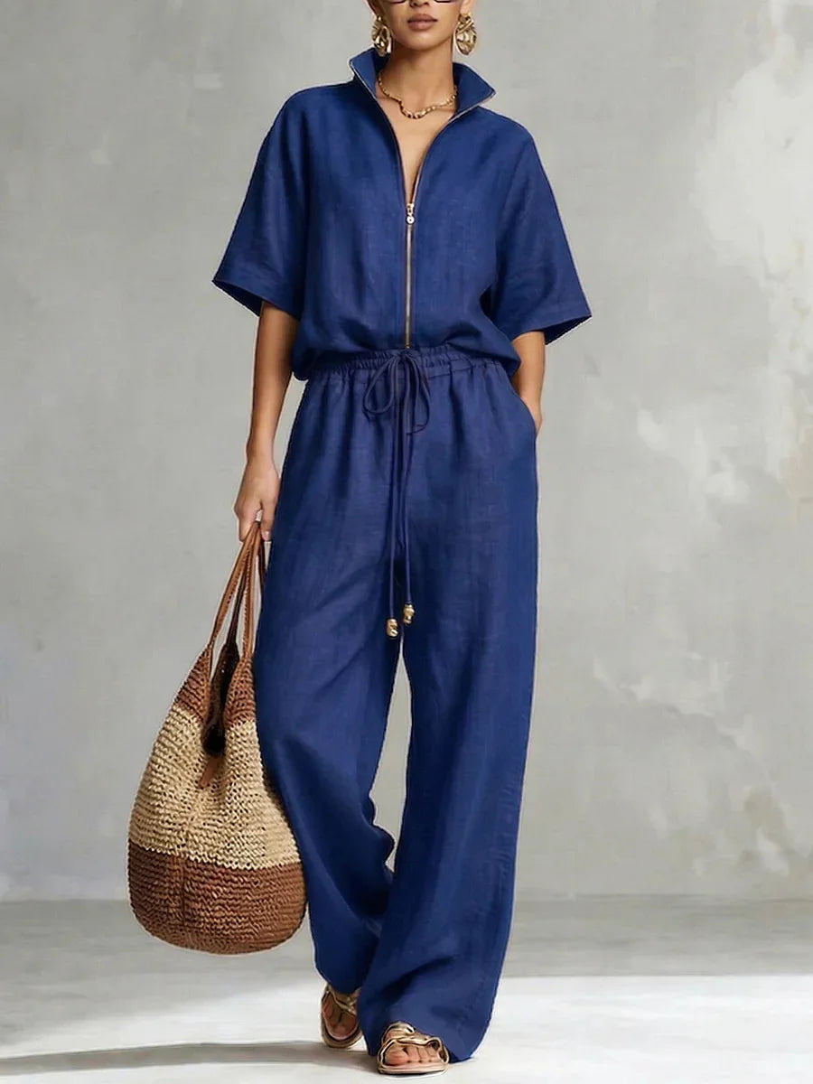 Eliza Zip Front Trouser Matching Set