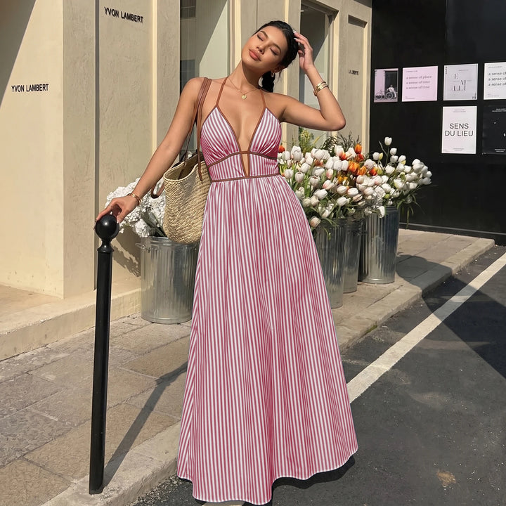 Valencia Flowing Halter Neck Maxi Dress