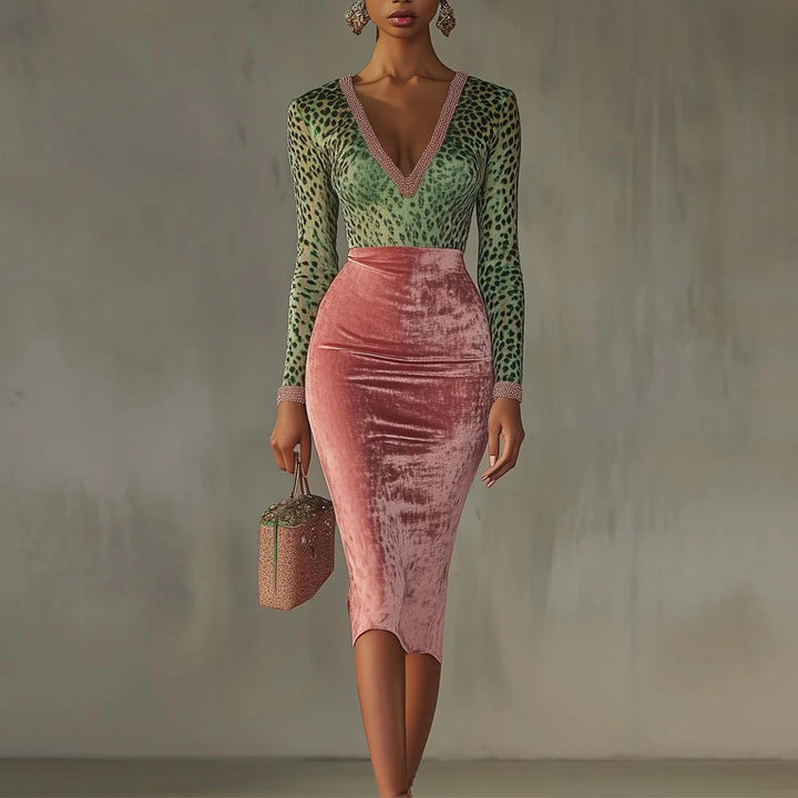 Lucia Figure Skimming Velvet Dress