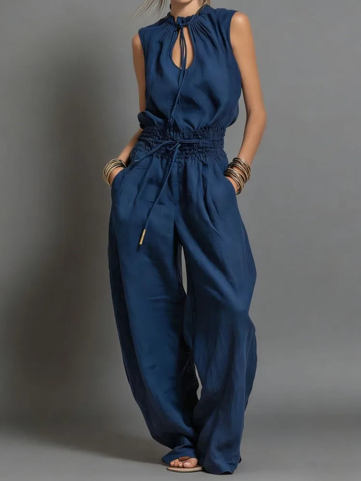 Nikkie Drawstring Wide Leg Jumpsuit
