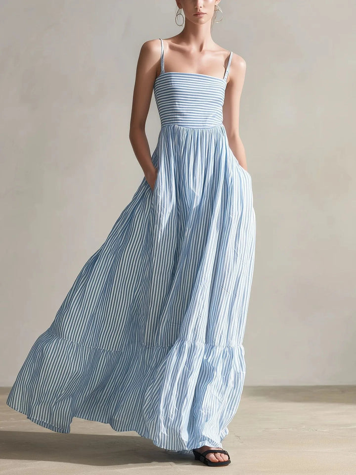 Cassidy Striped Tiered Maxi Dress