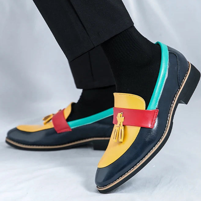 Alistair Colorblock Tassel Loafers