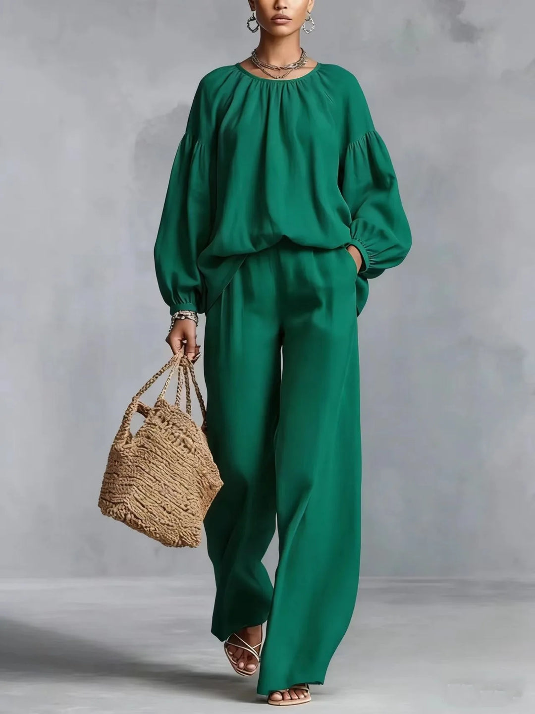 Cressida Lantern Sleeve Trouser Set