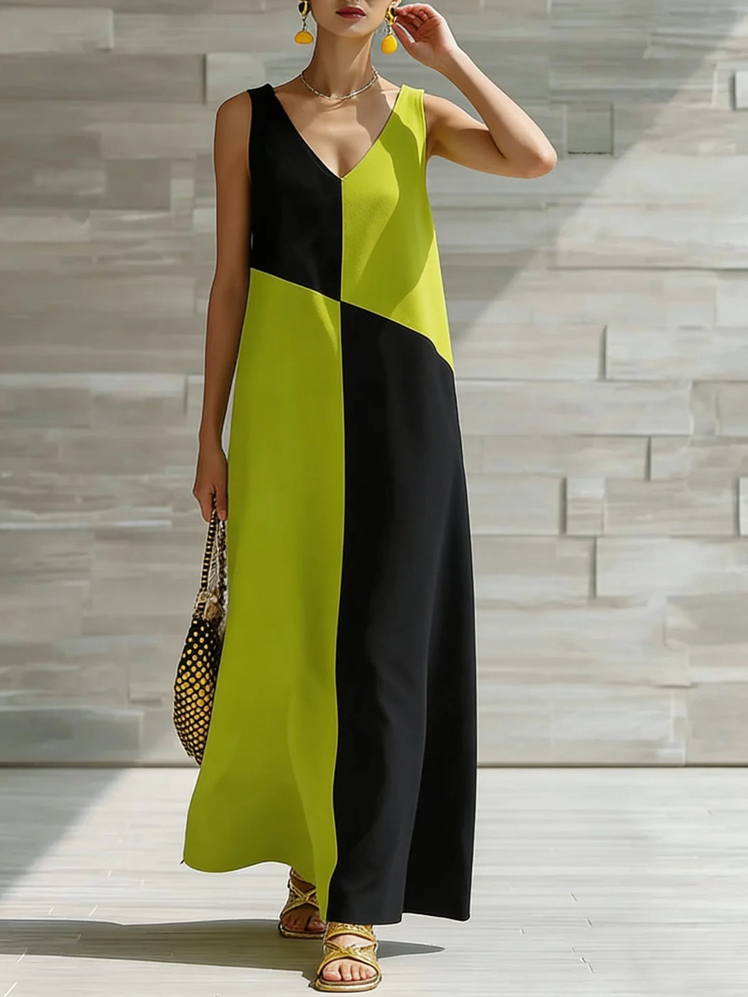 Alisha Color Block Maxi Dress
