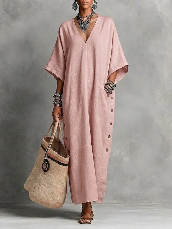 Coralie Relaxed V Neck Maxi Dress