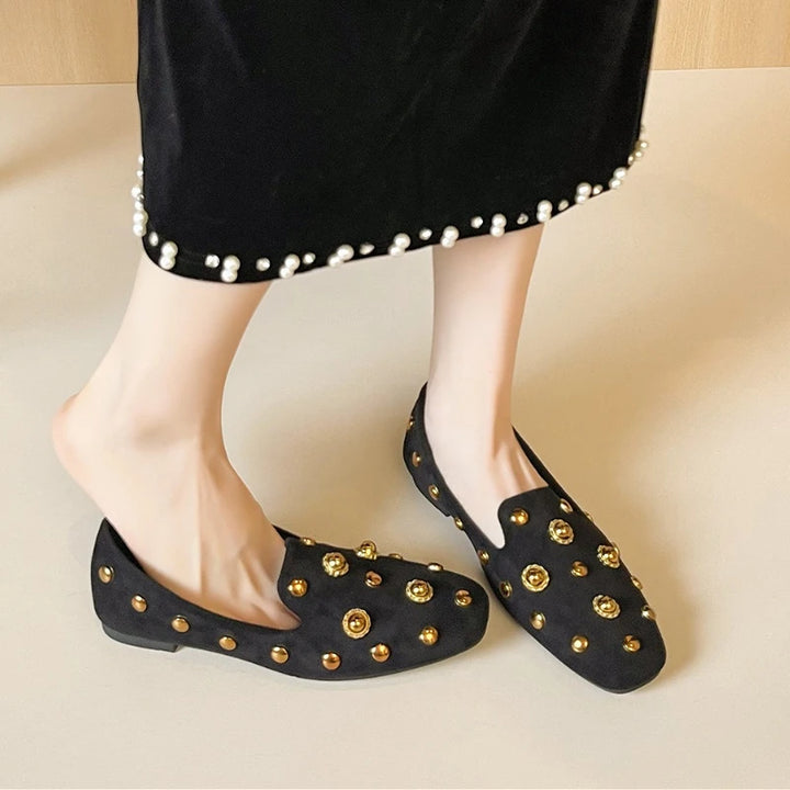 Reese Studded Suede Loafers