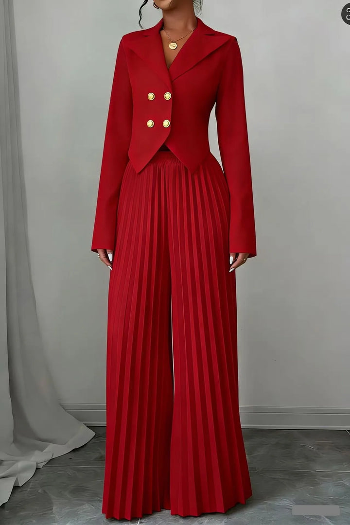 Marlena Pleated Wide Leg Set