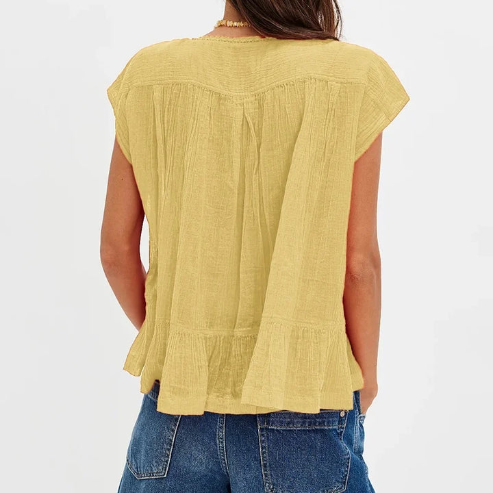 Kiana Ruffle Hem Sleeveless Blouse