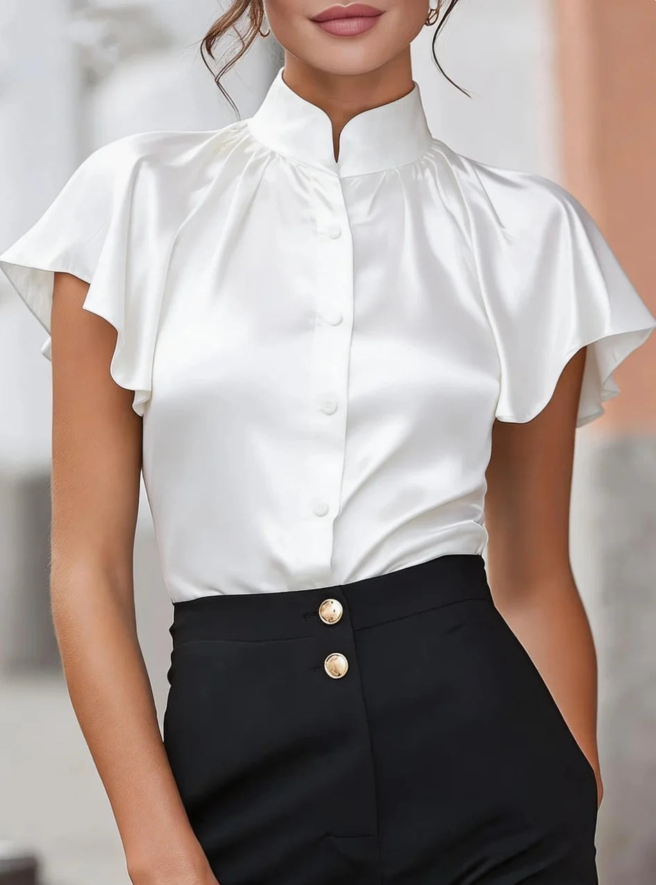 Taraji Satin Ruffle Blouse