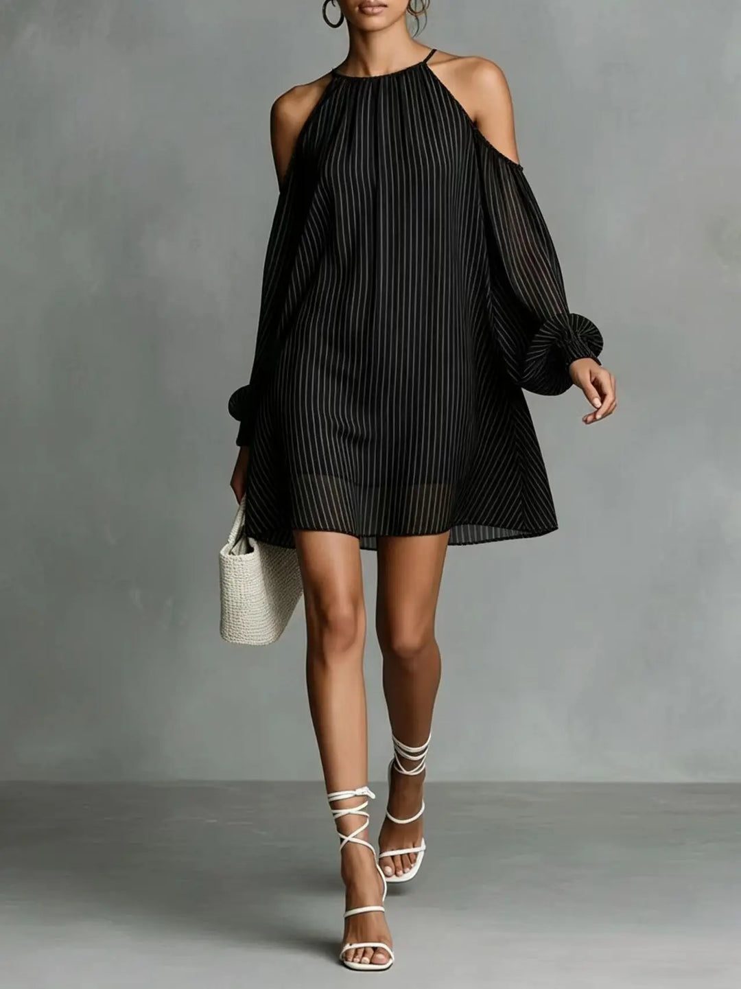 Connie Off Shoulder Chiffon Mini Dress