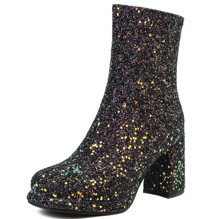 Celeste Sequin Heel Boots