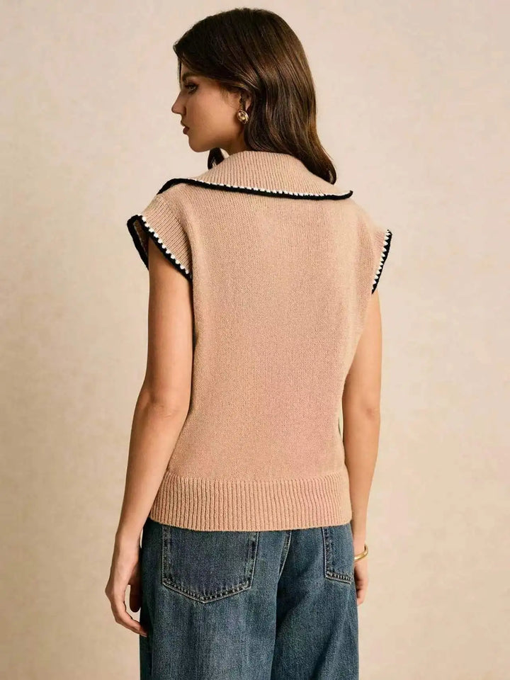Briar Sleeveless Collared Sweater
