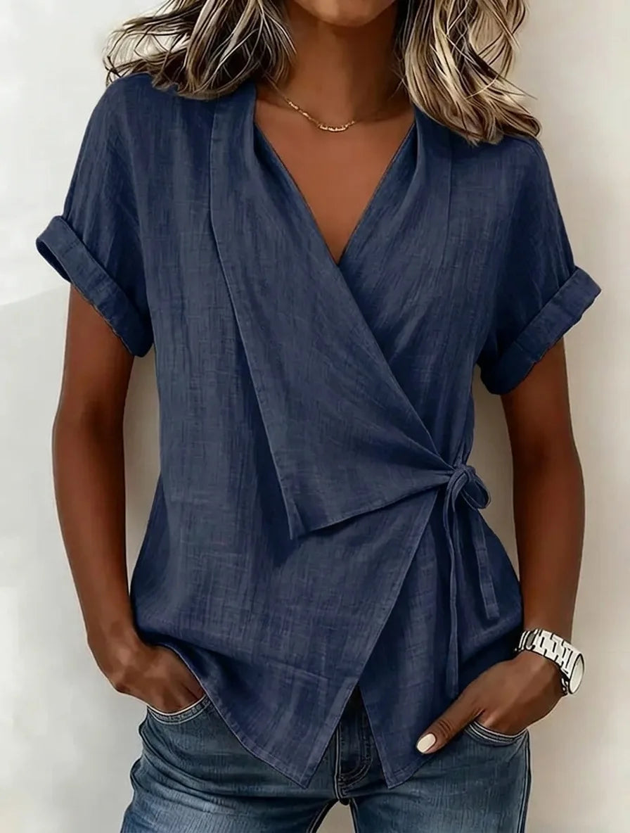 Gisselle Asymmetrical Wrap Blouse