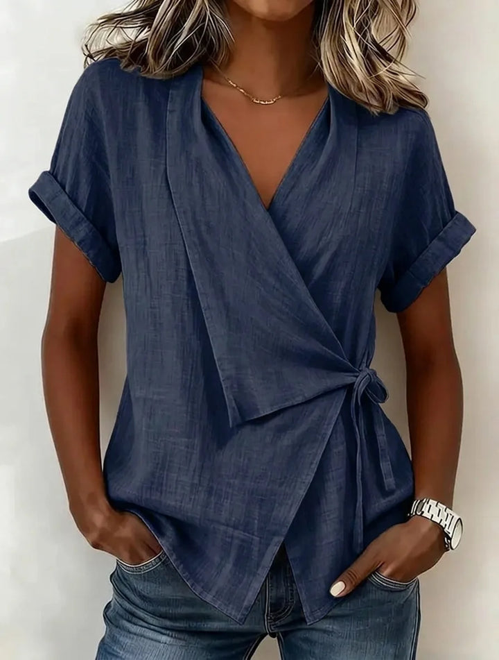 Gisselle Asymmetrical Wrap Blouse