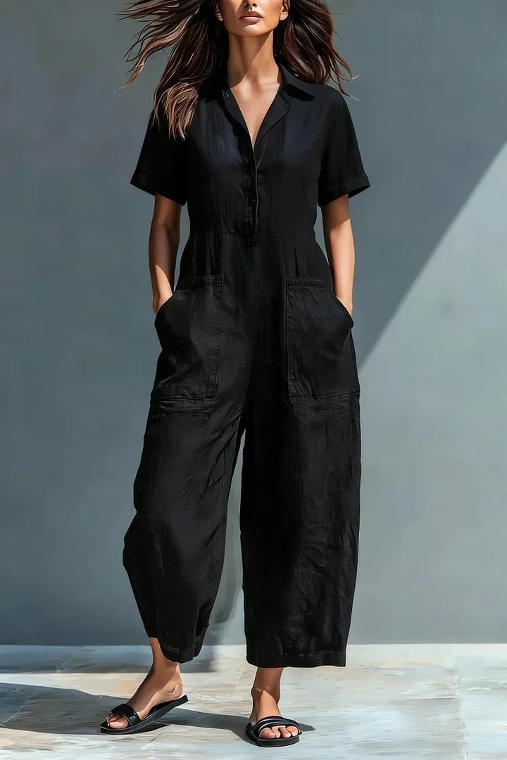 Aveline Elegant Relaxed Wide Leg Jumpsuit