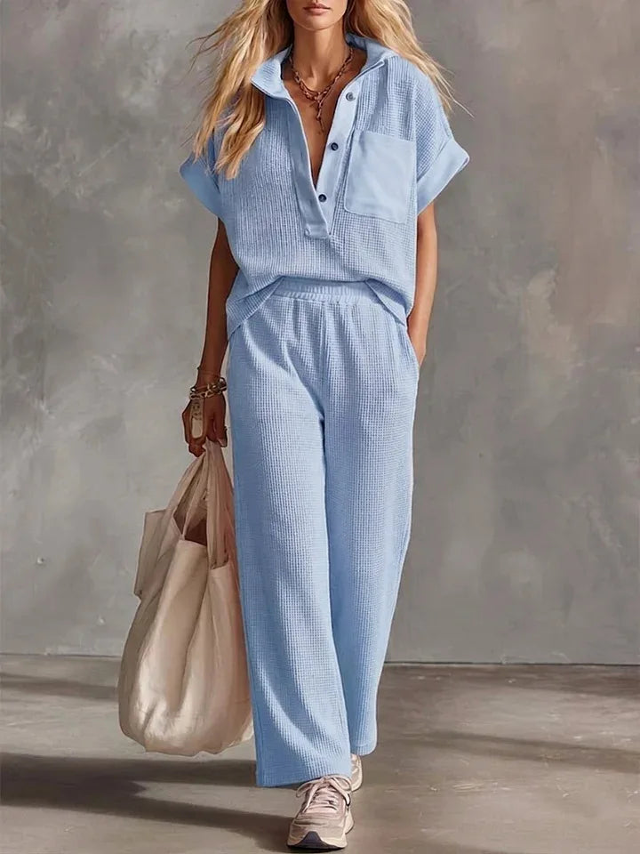 Annika Waffle Knit Matching Set