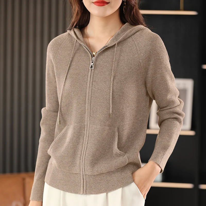 Raina Ribbed Hood Cardigan