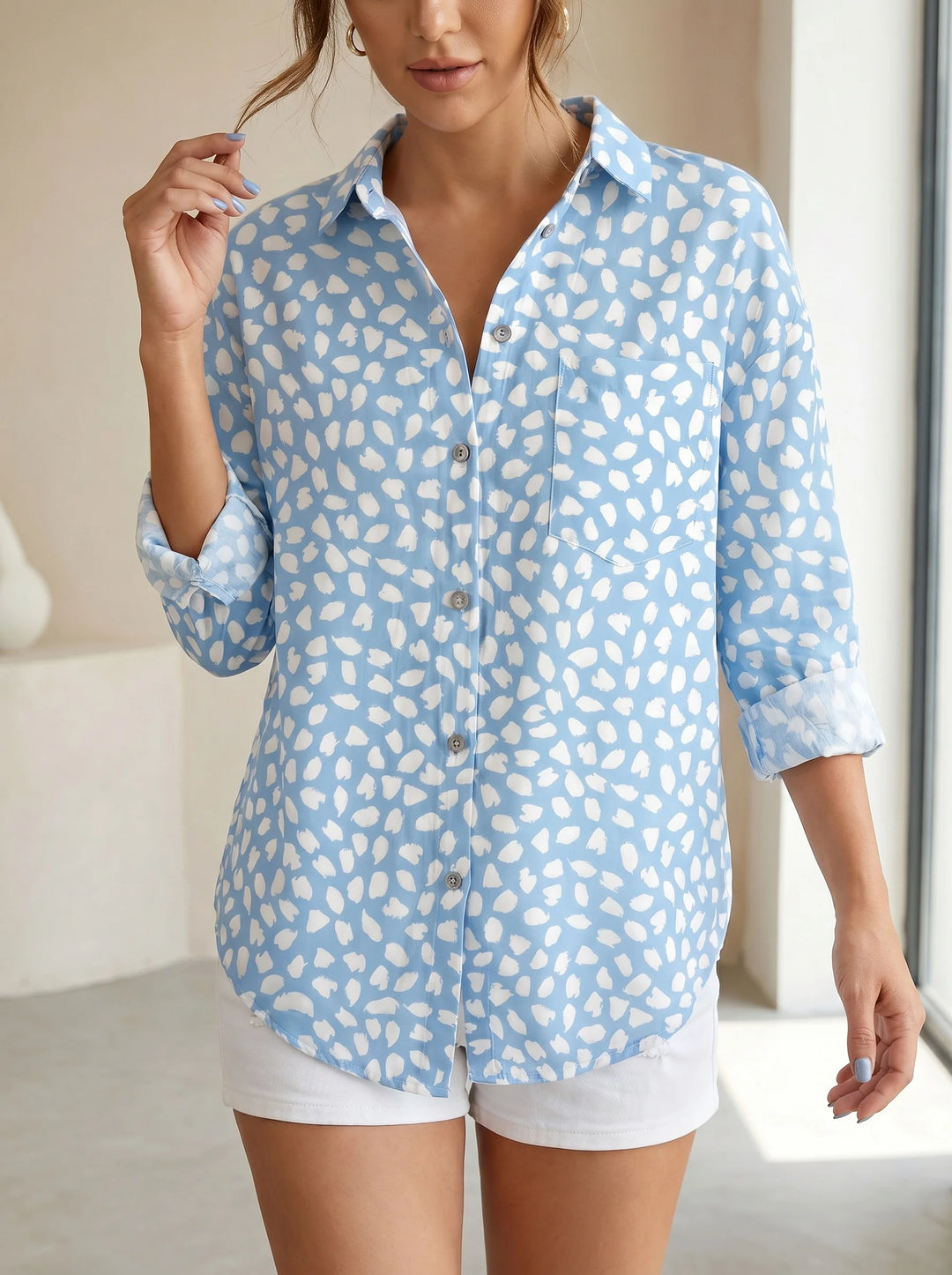 Genevieve V Neck Floral Blouse