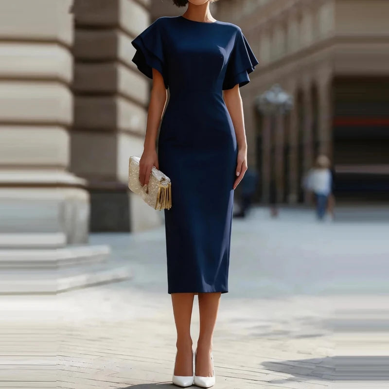 Isadora Ruffle Sleeve Midi Dress