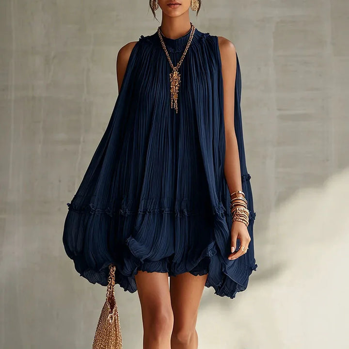 Colette Pleated Halter Mini Dress