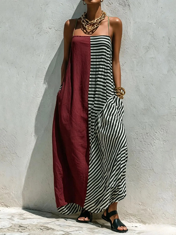 Liana Casual Striped Maxi Dress