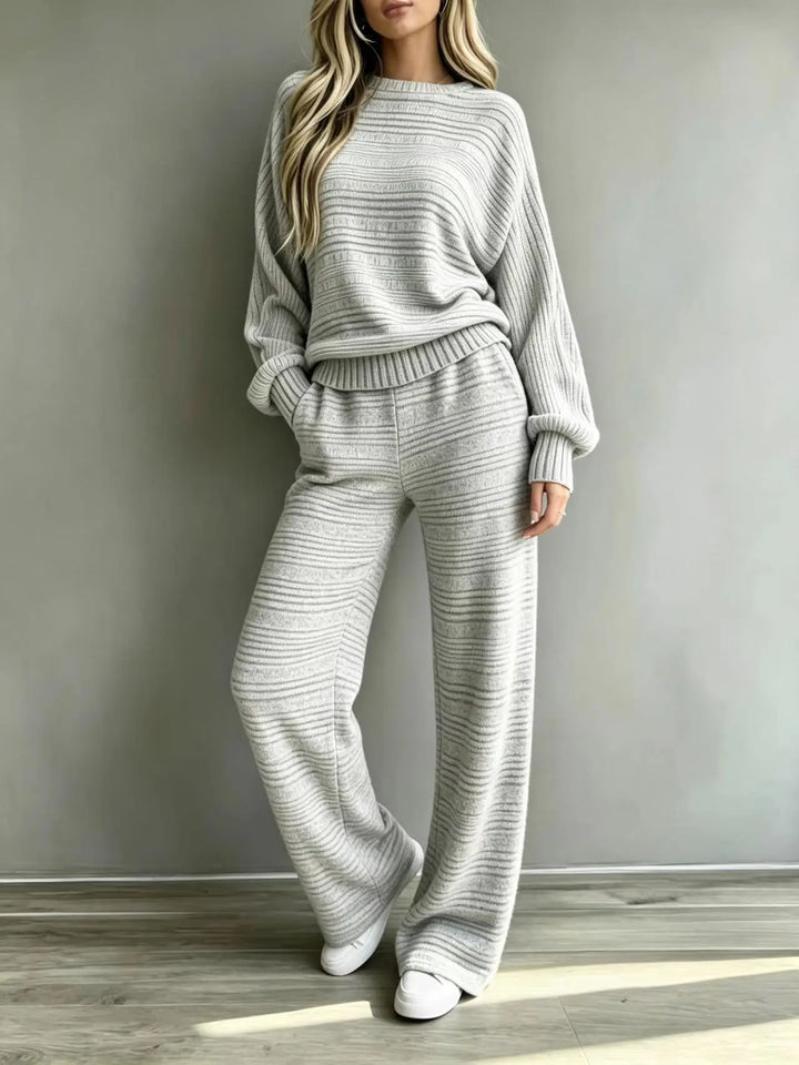 Selene Cozy Stripe Matching Set