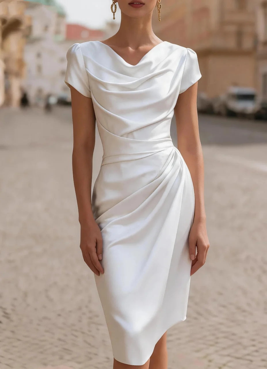 Annalise Draped Sheath Midi Dress