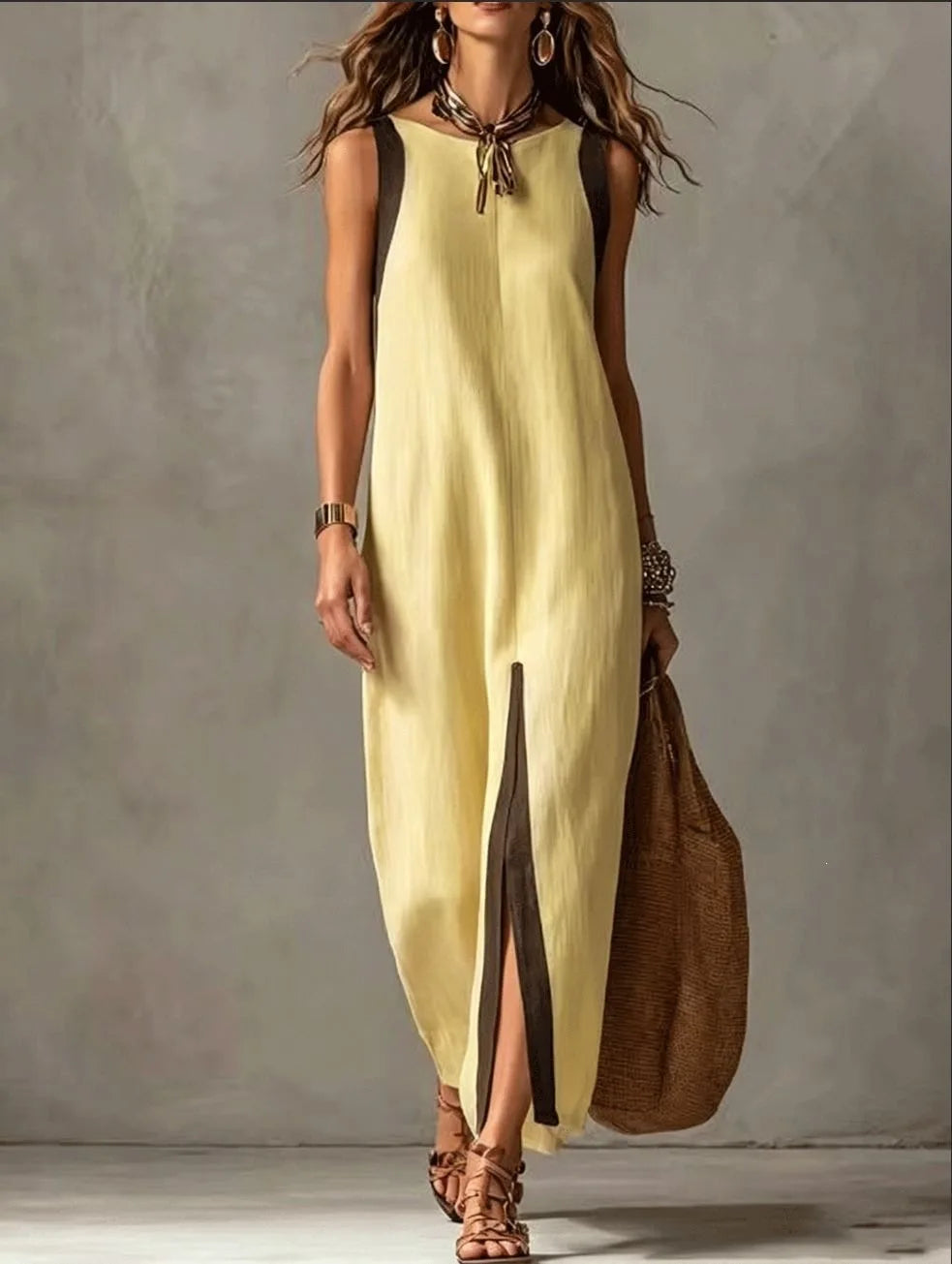 Amara Sleeveless Front Slit Maxi Dress