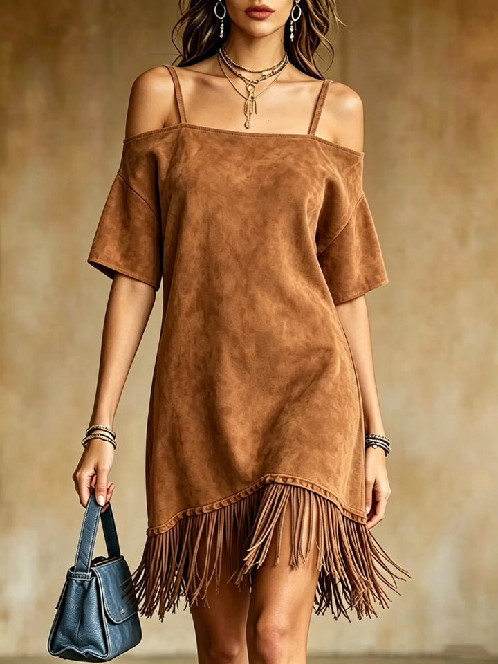 Jade Fringe Mini Dress
