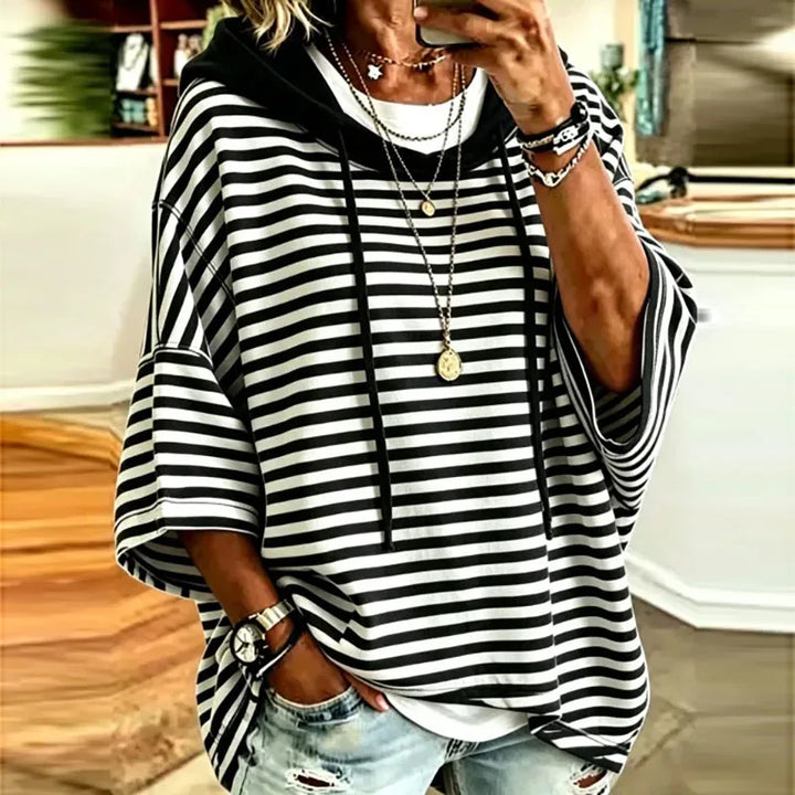 Briony Striped Hooded Pullover