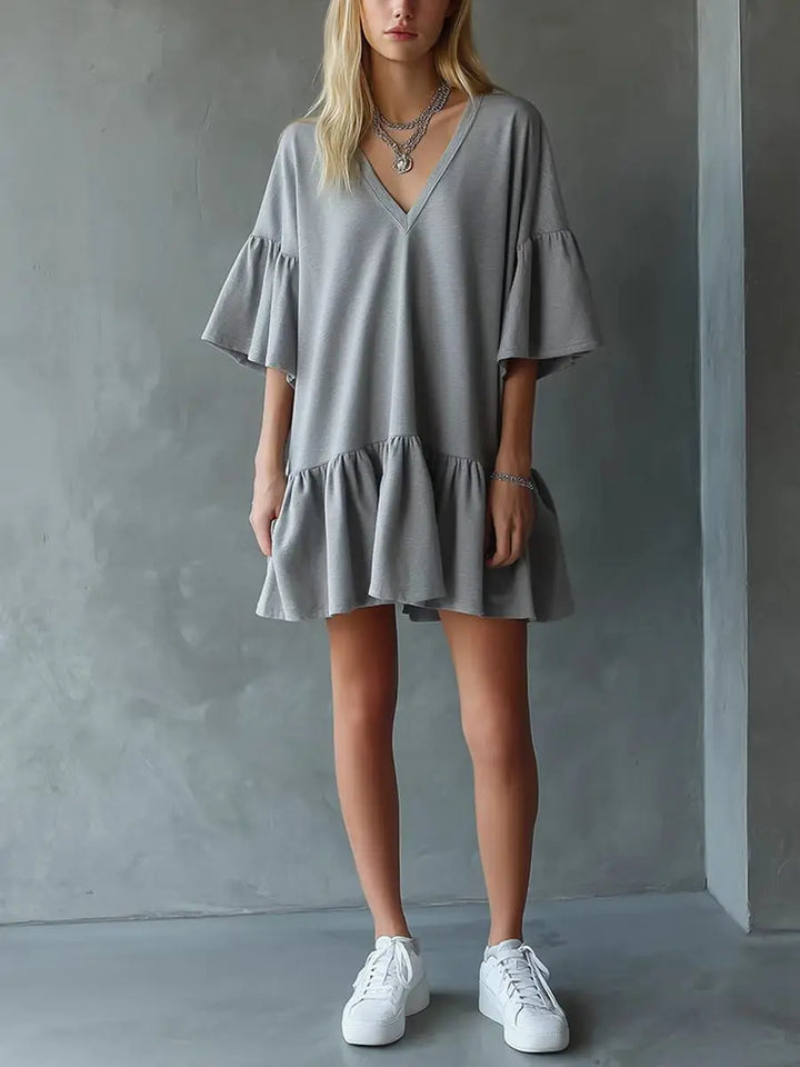 Joanna Lightweight V Neck Mini Dress