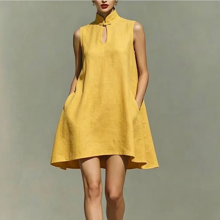 Hadley Pocket Detail High Neck Mini Dress