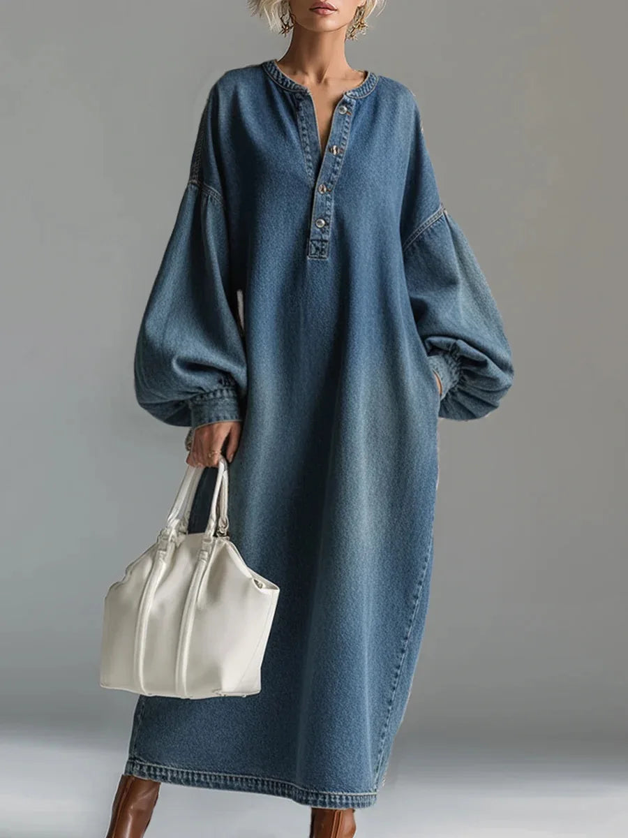 Emmeline Relaxed Denim Maxi Dress