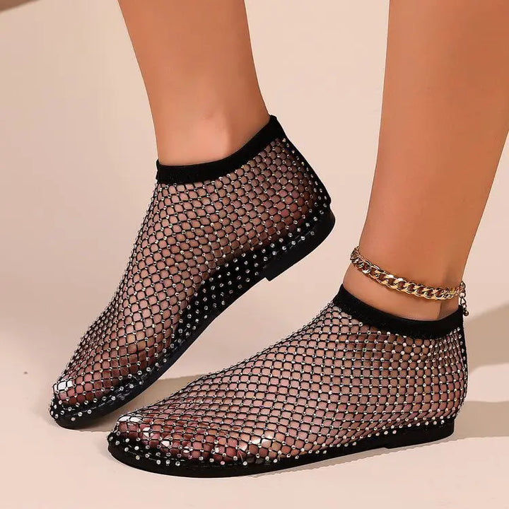 Dakota Rhinestone Midnight Flats