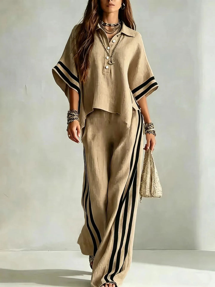 Marlena Striped Wide Leg Pant Set