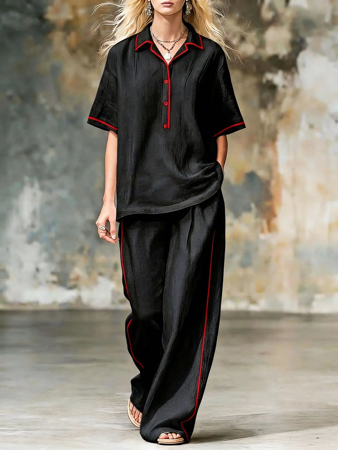 Naomi Relaxed Wide Leg Pant Set