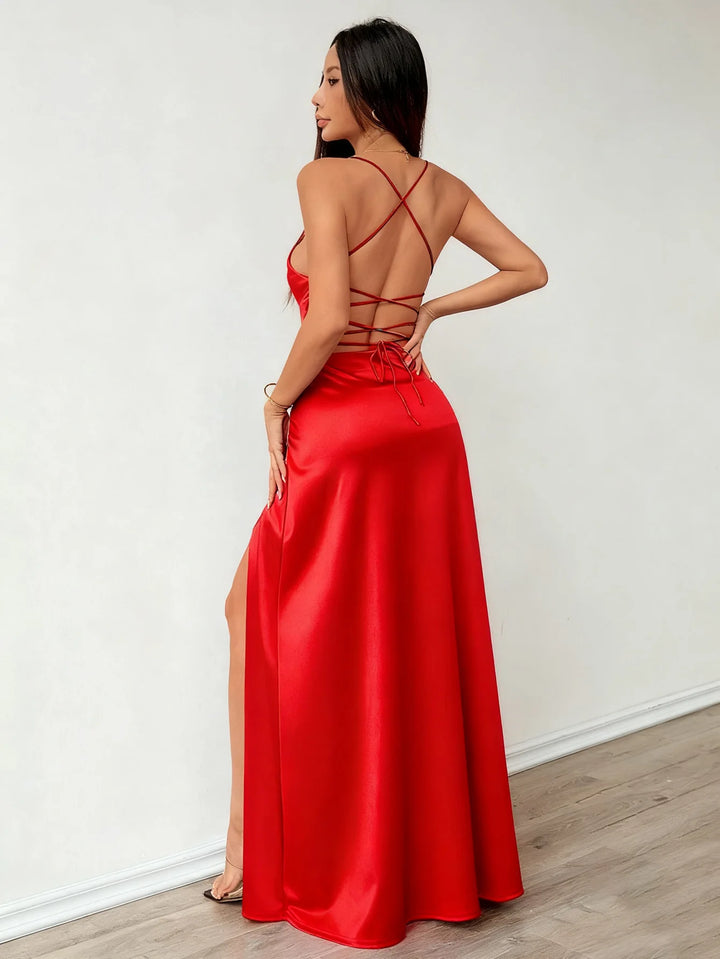 Camille High Slit Wedding Guest Dress