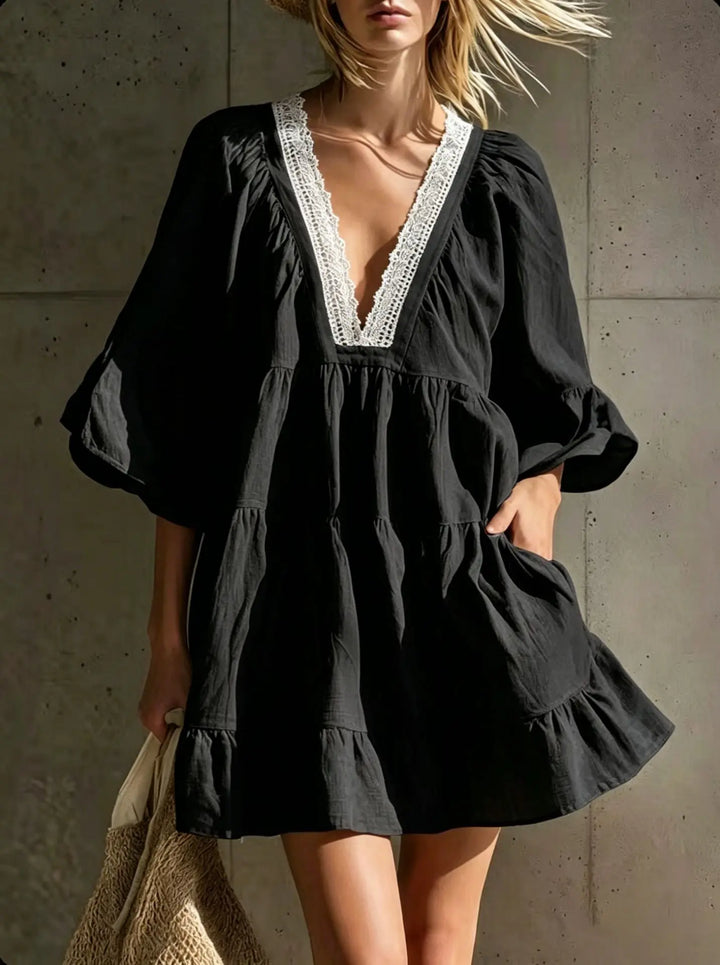 Isadora Lace Trim Mini Dress