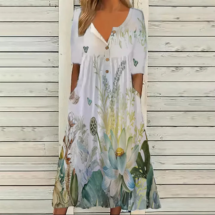 Julia Floral Print Maxi Dress
