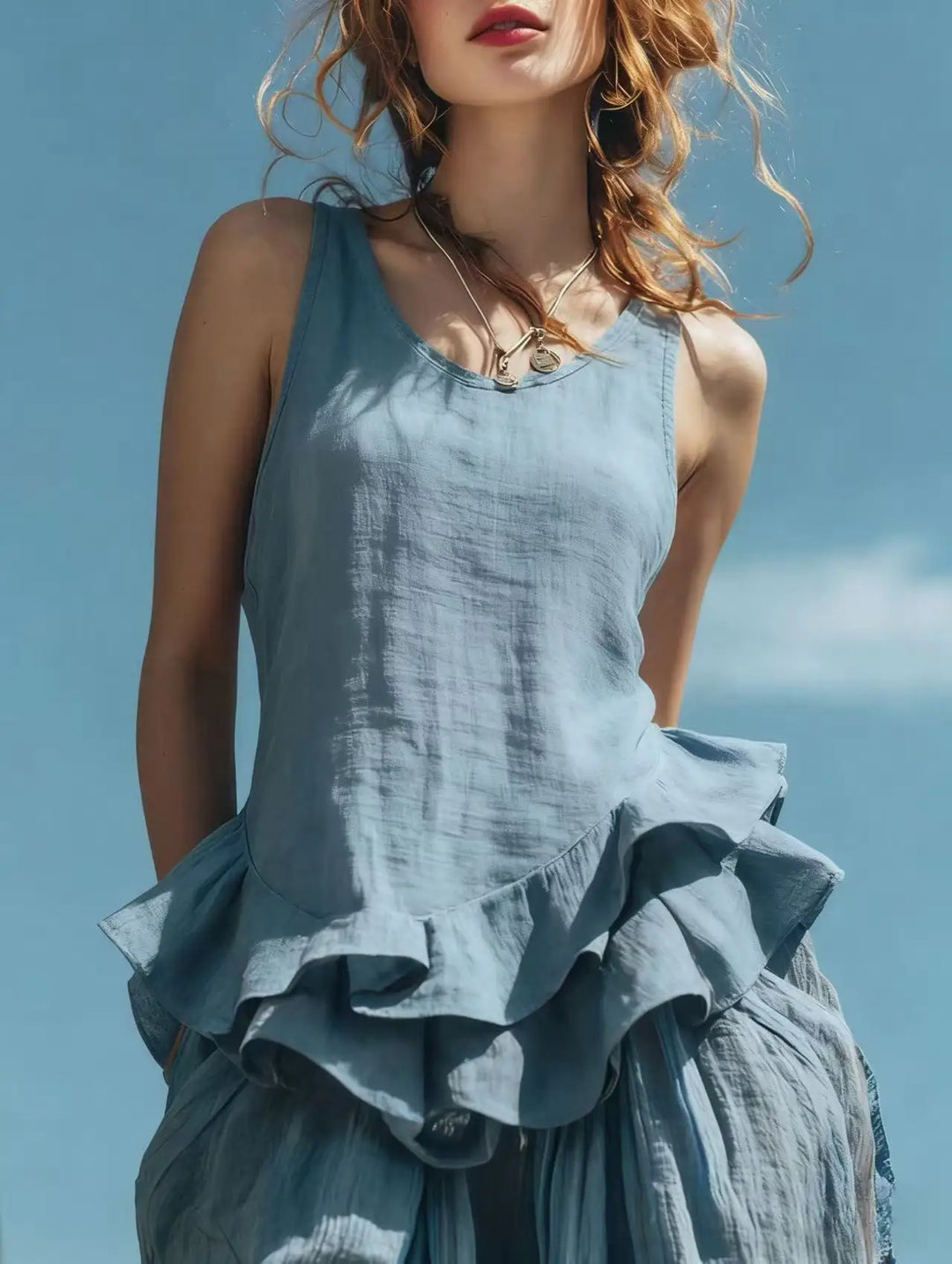 Ruby Ruffle Hem Tank Top