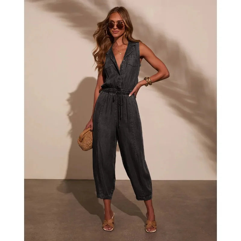 Delaney Casual Drawstring Jumpsuit