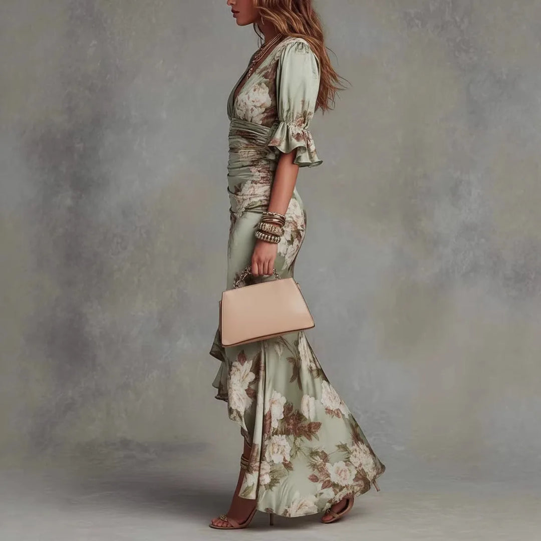 Shelby V-Neck Maxi Wedding Guest Dress