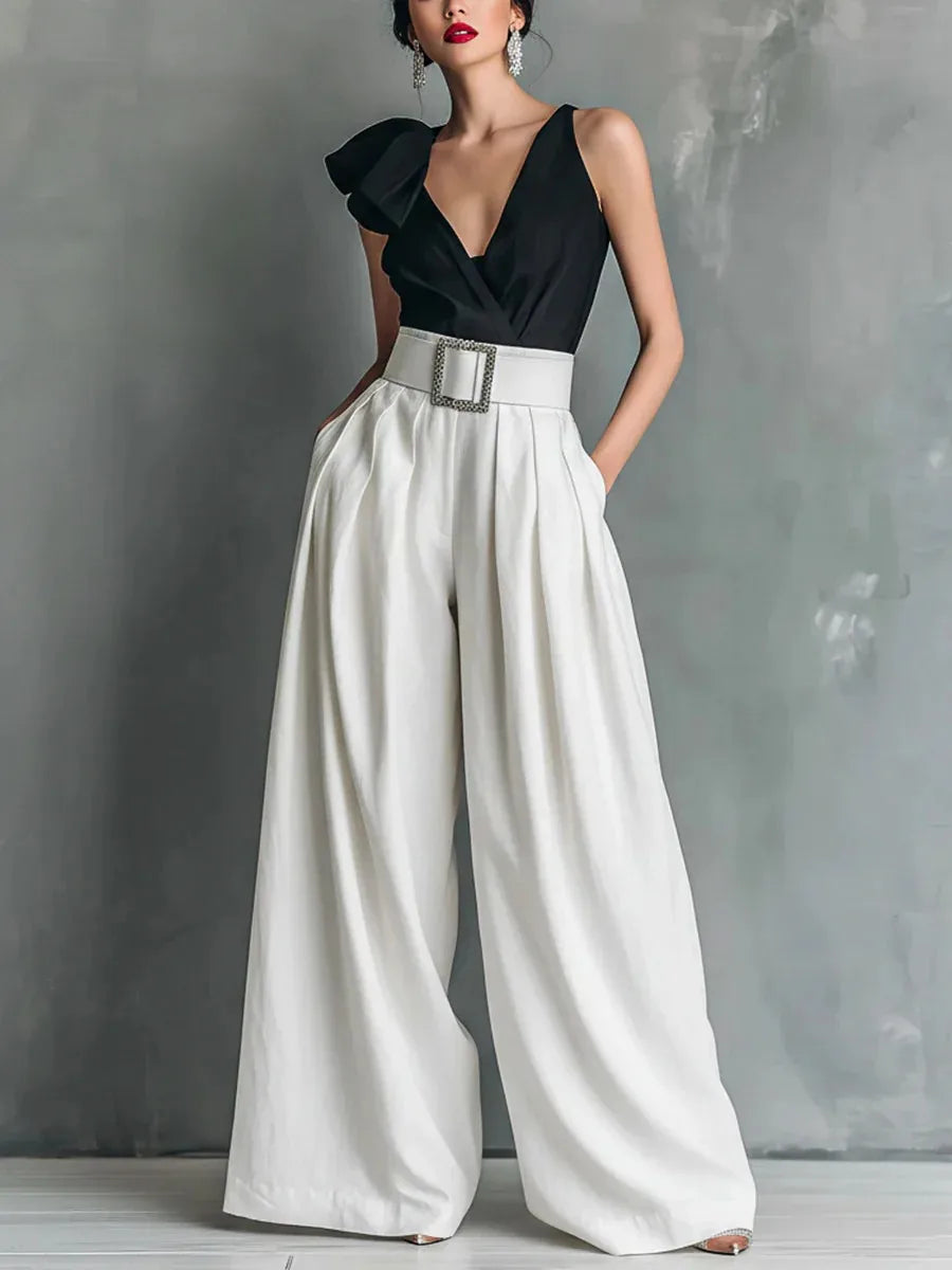 Lacey High Waist Wide Leg Trousers