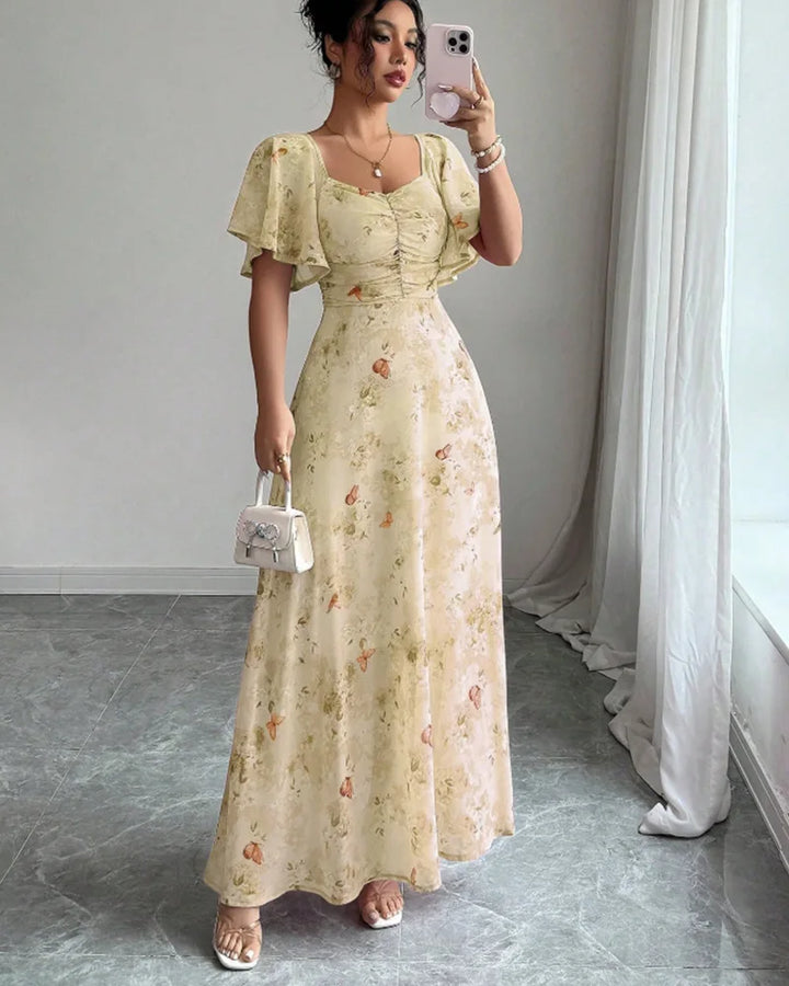 Aliyah Puff Sleeve Midi Dress