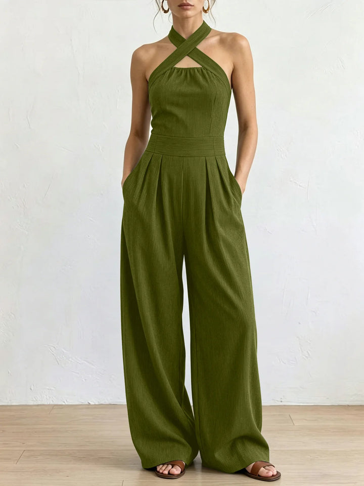 Valeria Halter Wide Leg Jumpsuit