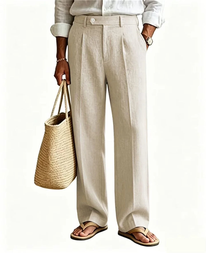 Wyatt Straight Leg Linen Trousers