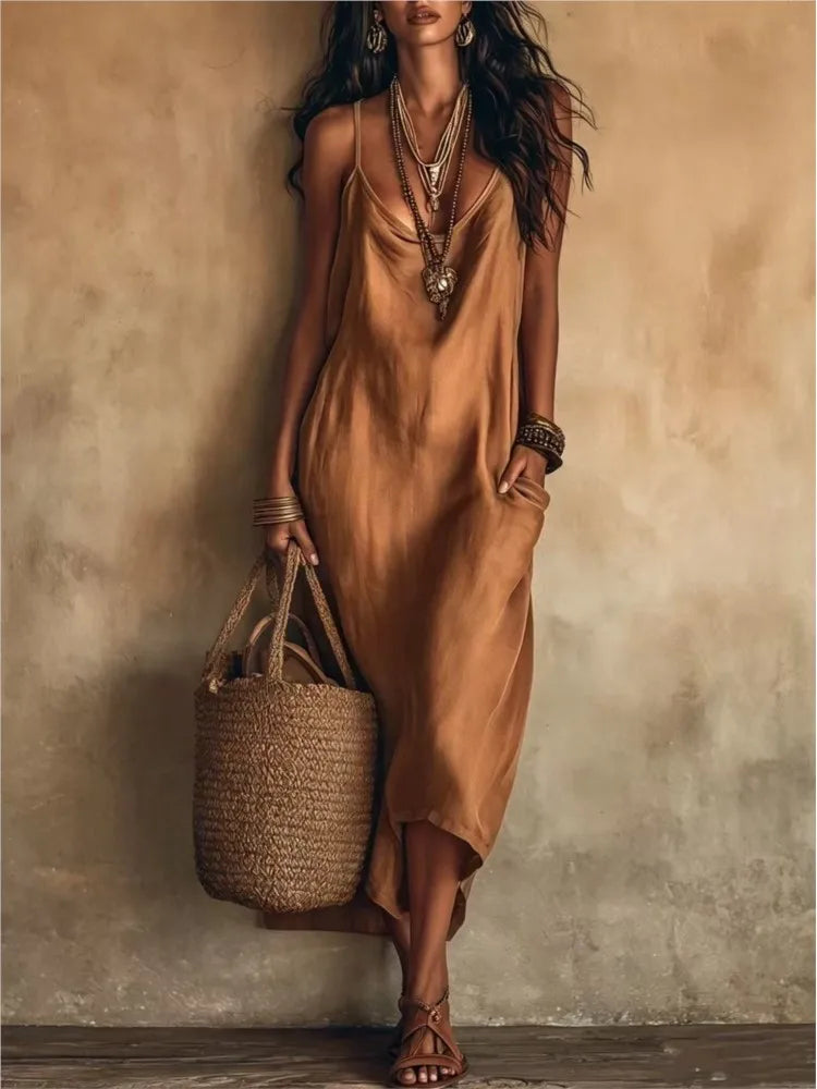 Aurielle Cowl Neck Midi Dress