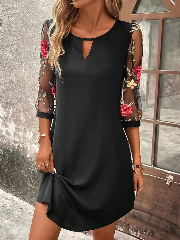 Elara Elegant Chic Floral Mini Dress