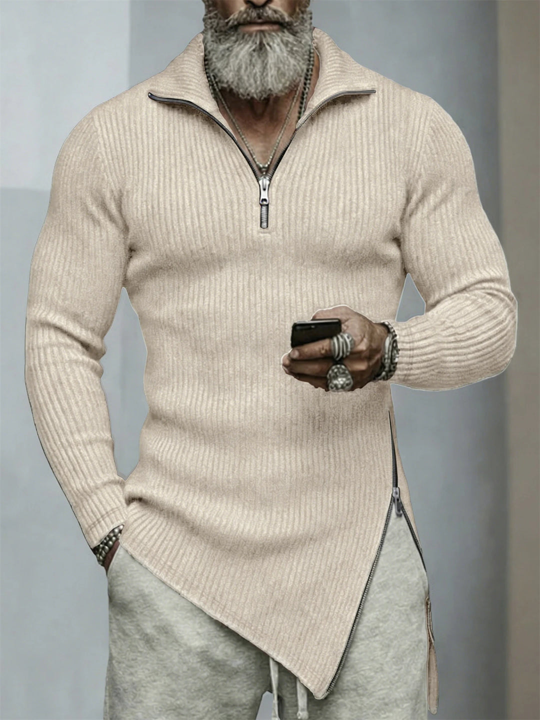 Nolan Quater Zip Knit Sweater
